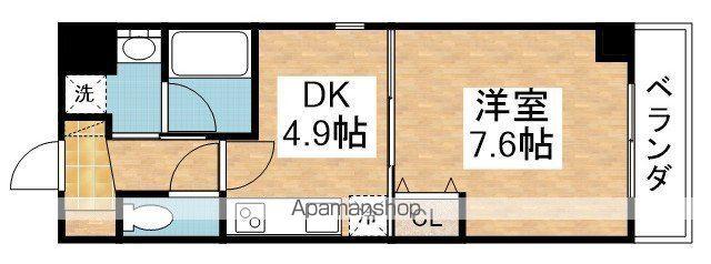 GREENWICH HOUSE(1DK/5階)の間取り写真