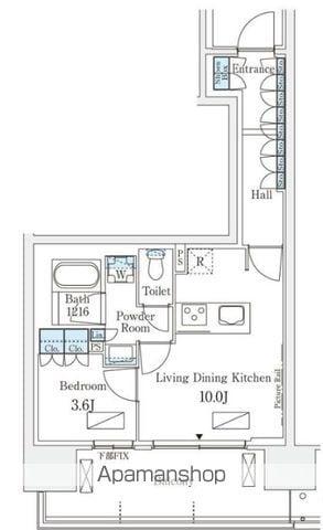 ロイヤルパークス有明(1LDK/7階)の間取り写真