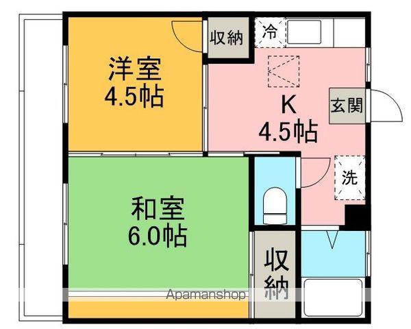 フジハイツⅡ(2K/1階)の間取り写真