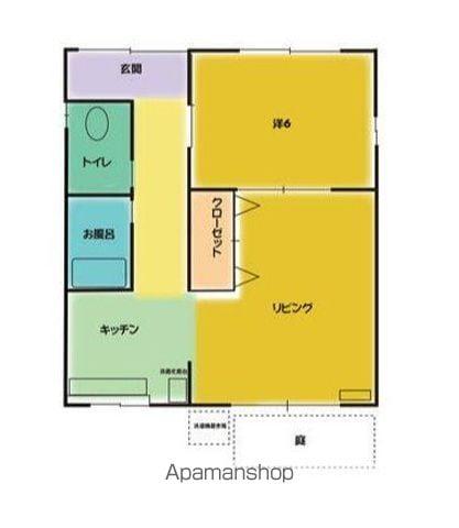 名古屋市鶴舞線 庄内緑地公園駅 徒歩18分 2階建 築59年(1LDK)の間取り写真