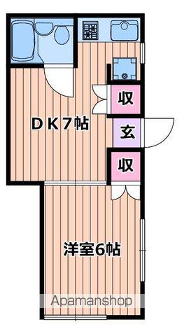 乙顔コーポ(1DK/2階)の間取り写真