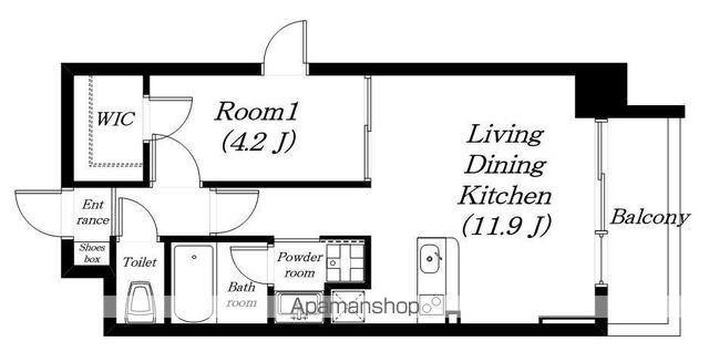 バックス大津京町(1LDK/7階)の間取り写真