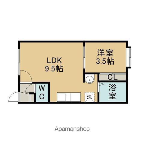 パークハイツオクダⅡ(1LDK/2階)の間取り写真