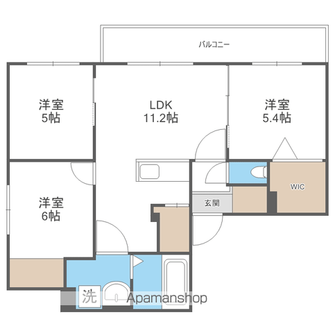 パーク農試館(3LDK/4階)の間取り写真
