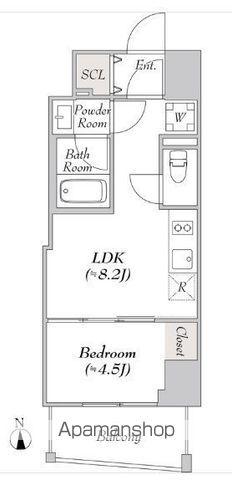 ルミーク文京湯島(1LDK/9階)の間取り写真