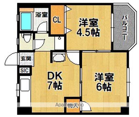 南住吉ハイツ(2DK/4階)の間取り写真