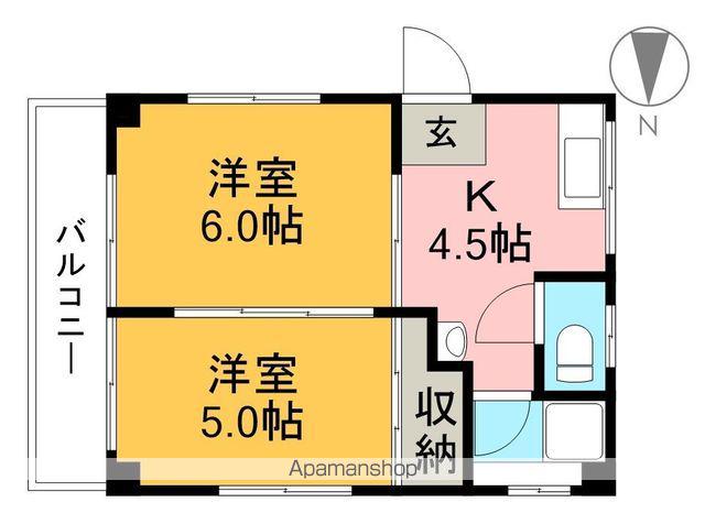 ホームズ第一(2K/4階)の間取り写真