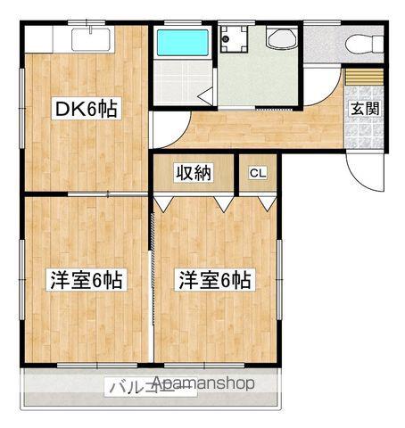 グリーンコーポさくら A棟(2DK/1階)の間取り写真