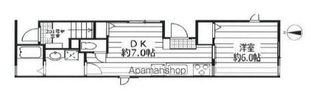 無添加ハウス高砂(1DK/1階)の間取り写真