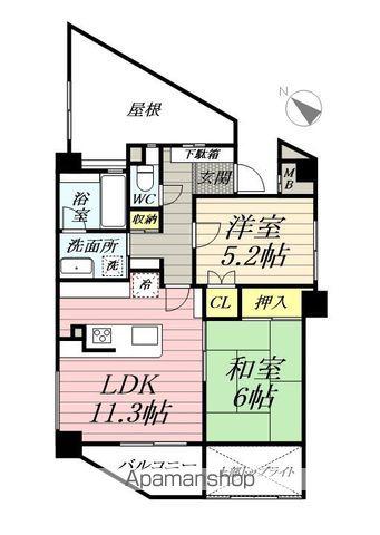 アネックス南町(2LDK/2階)の間取り写真