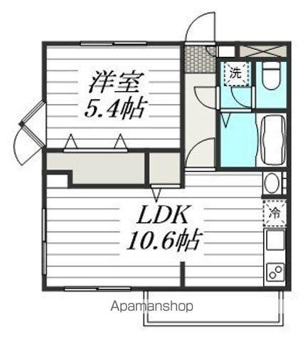 ビュークレスト弥生台(1LDK/2階)の間取り写真