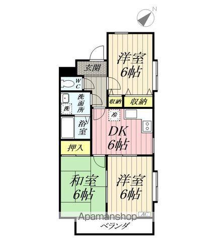 ボナール栄(3DK/1階)の間取り写真