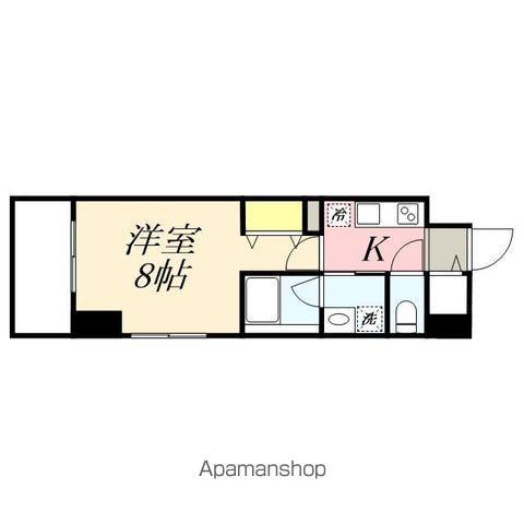 CENTRAL S 砂山町(1K/8階)の間取り写真