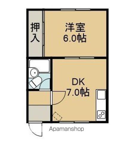 サウス WAVE(1DK/1階)の間取り写真
