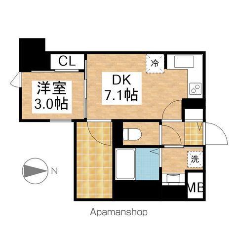 ザ・レジデンスパーク栄(1DK/4階)の間取り写真