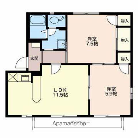 フレグランス大北AB(2LDK/2階)の間取り写真