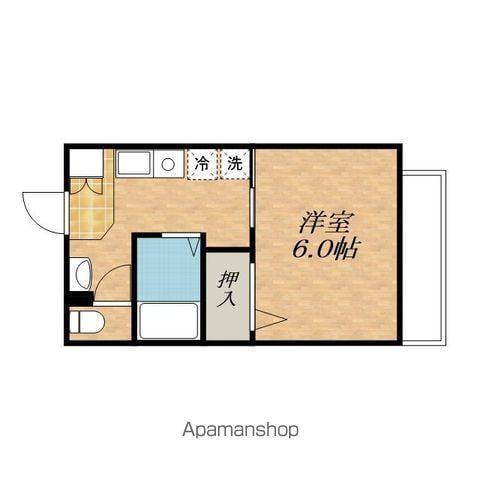 コモド Ⅰ・Ⅱ(1K/2階)の間取り写真