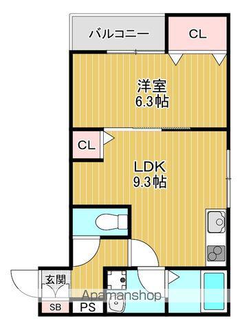 アート阪南町(1LDK/2階)の間取り写真