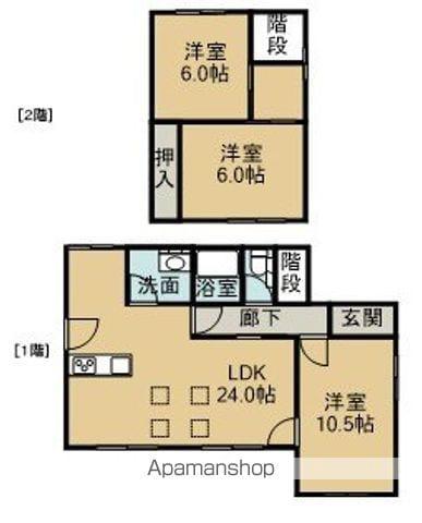 北陸本線 長浜駅 徒歩34分 2階建 築59年(3LDK)の間取り写真