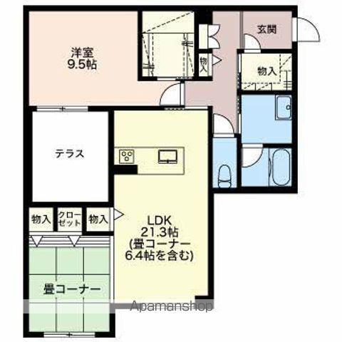 MAJESTE(1LDK/1階)の間取り写真
