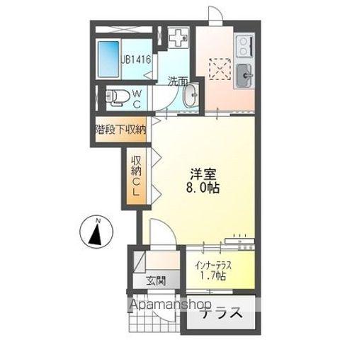 マ・グランⅩ(1K/1階)の間取り写真