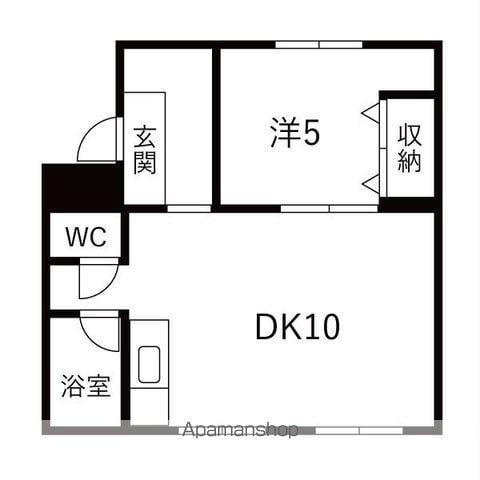 パークヒルズ真々地Ⅰ(1LDK/4階)の間取り写真