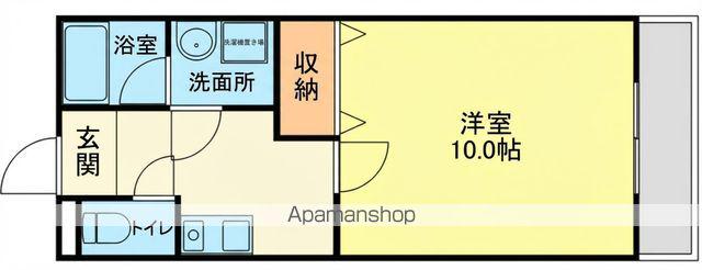 メゾンドソレイユ(1K/1階)の間取り写真