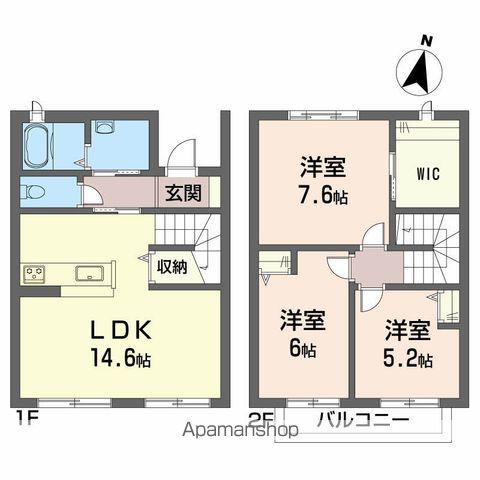 ヴィラ東松山(3LDK/1階)の間取り写真