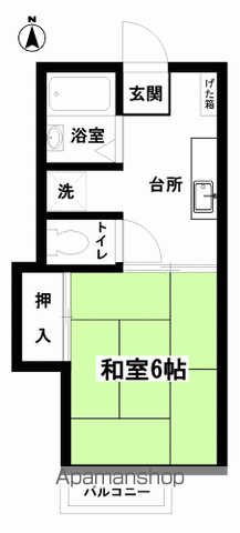 かたよせハウス(1DK/2階)の間取り写真