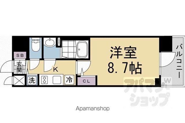 エスリード京都吉祥院ヴィーナ(1K/9階)の間取り写真