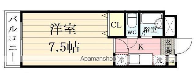 レジデンス芙美(1K/5階)の間取り写真