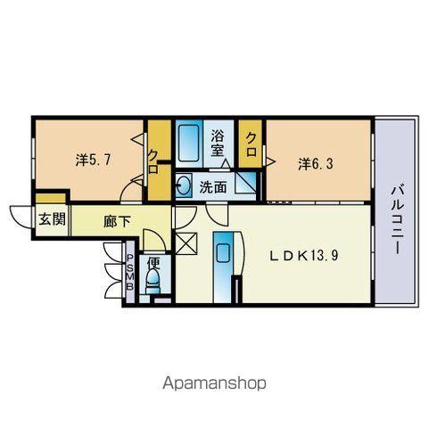 ブレナム桜並木(2LDK/2階)の間取り写真