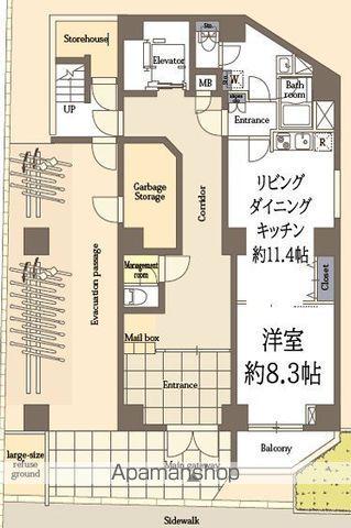 リリーフォート板橋大山(1LDK/1階)の間取り写真
