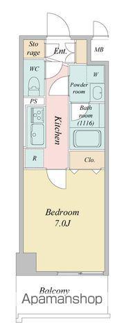 LASANTE柏(1K/7階)の間取り写真