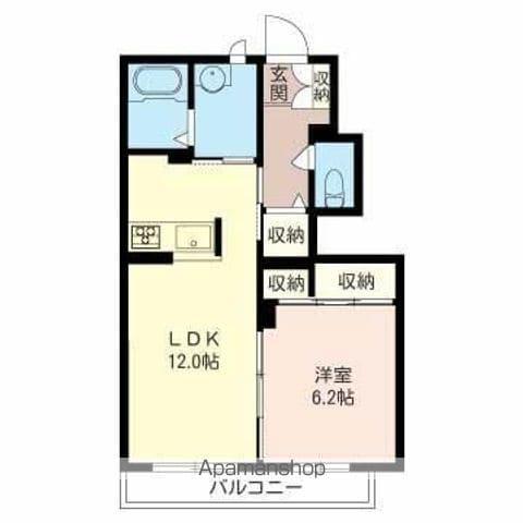 グランフォンテーヌ1番館(1LDK/1階)の間取り写真
