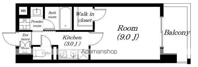 エルミナリゾート南草津(1K/4階)の間取り写真