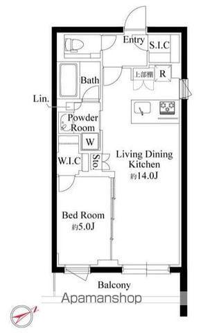 ラヴィエール千駄ヶ谷プレミアムレジデンス(1LDK/2階)の間取り写真