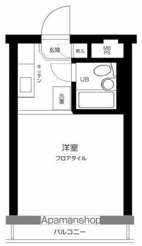 パレス武蔵野壱(ワンルーム/2階)の間取り写真