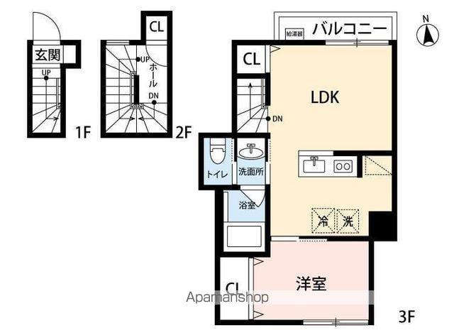 WOOD CREST AMANUMA RESIDENCE(1LDK/3階)の間取り写真