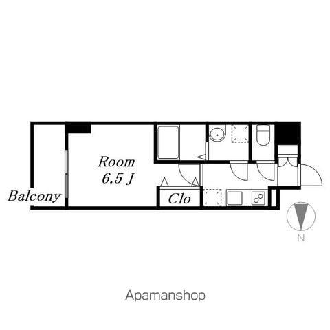 SーRESIDENCE名駅北ALESIA FR家具(1K/13階)の間取り写真