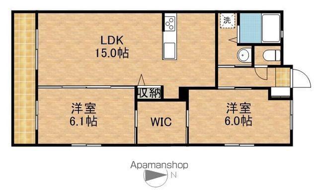 エクシード三方原Ⅱ(2LDK/1階)の間取り写真