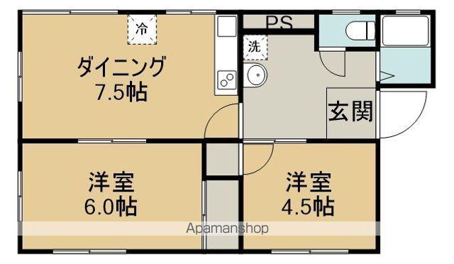 ソフィア C棟(2DK/1階)の間取り写真