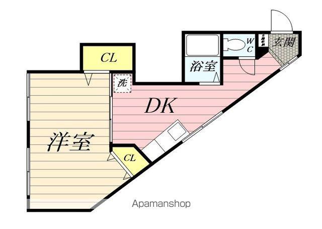 ヒルサイドマスダ(1DK/4階)の間取り写真
