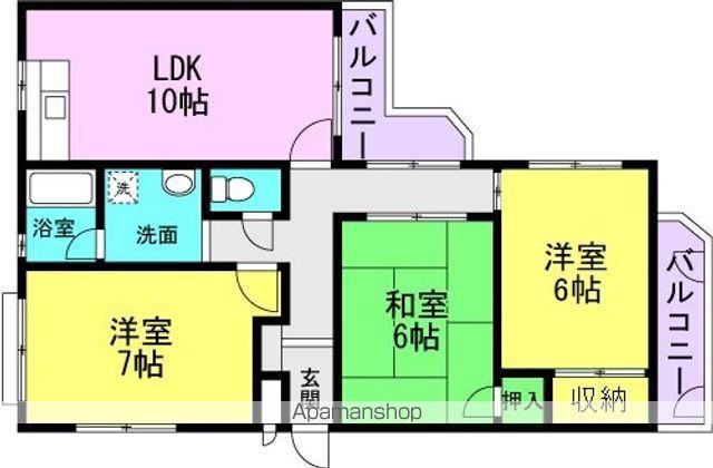 東急ドエル南塚口(3LDK/5階)の間取り写真