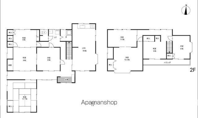 東北新幹線 一ノ関駅 徒歩17分 2階建 築45年(7LDK)の間取り写真