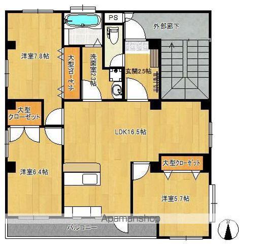 ブリオン関町(3LDK/2階)の間取り写真