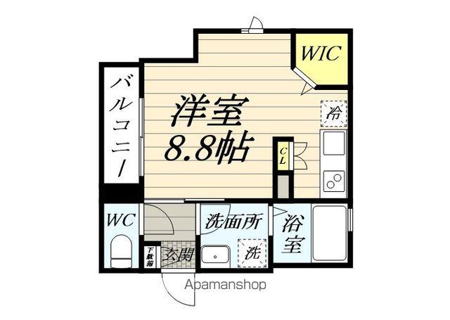 ヘーベルメゾン入江Ⅲ(ワンルーム/2階)の間取り写真