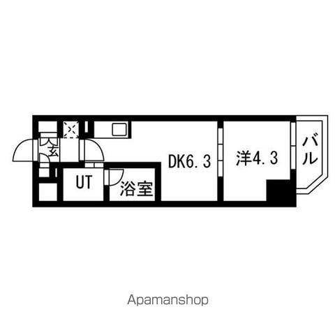TRADIS両国Ⅲ(1DK/2階)の間取り写真