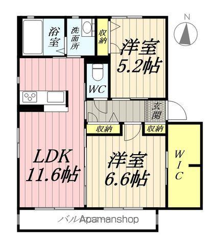 サンフラウア(2LDK/2階)の間取り写真