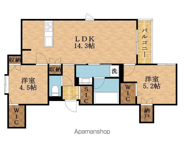 内代レジデンスノース(2LDK/2階)の間取り写真